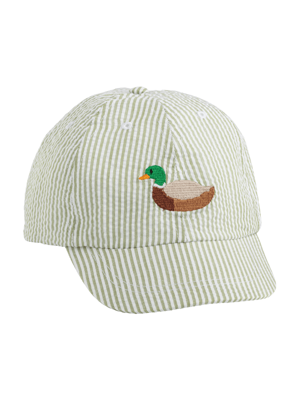 Baby Duck Embroidered Hat Seersucker pattern