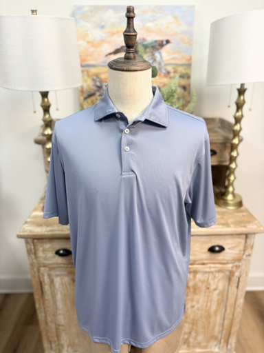 blue textured polo southern marsh 