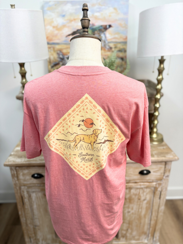 yellow bandana tee with dog 