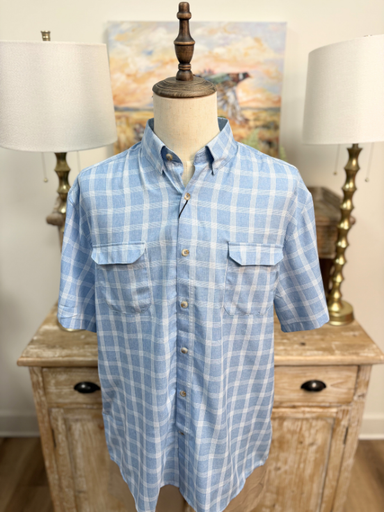 blue plaid fishing shirt 