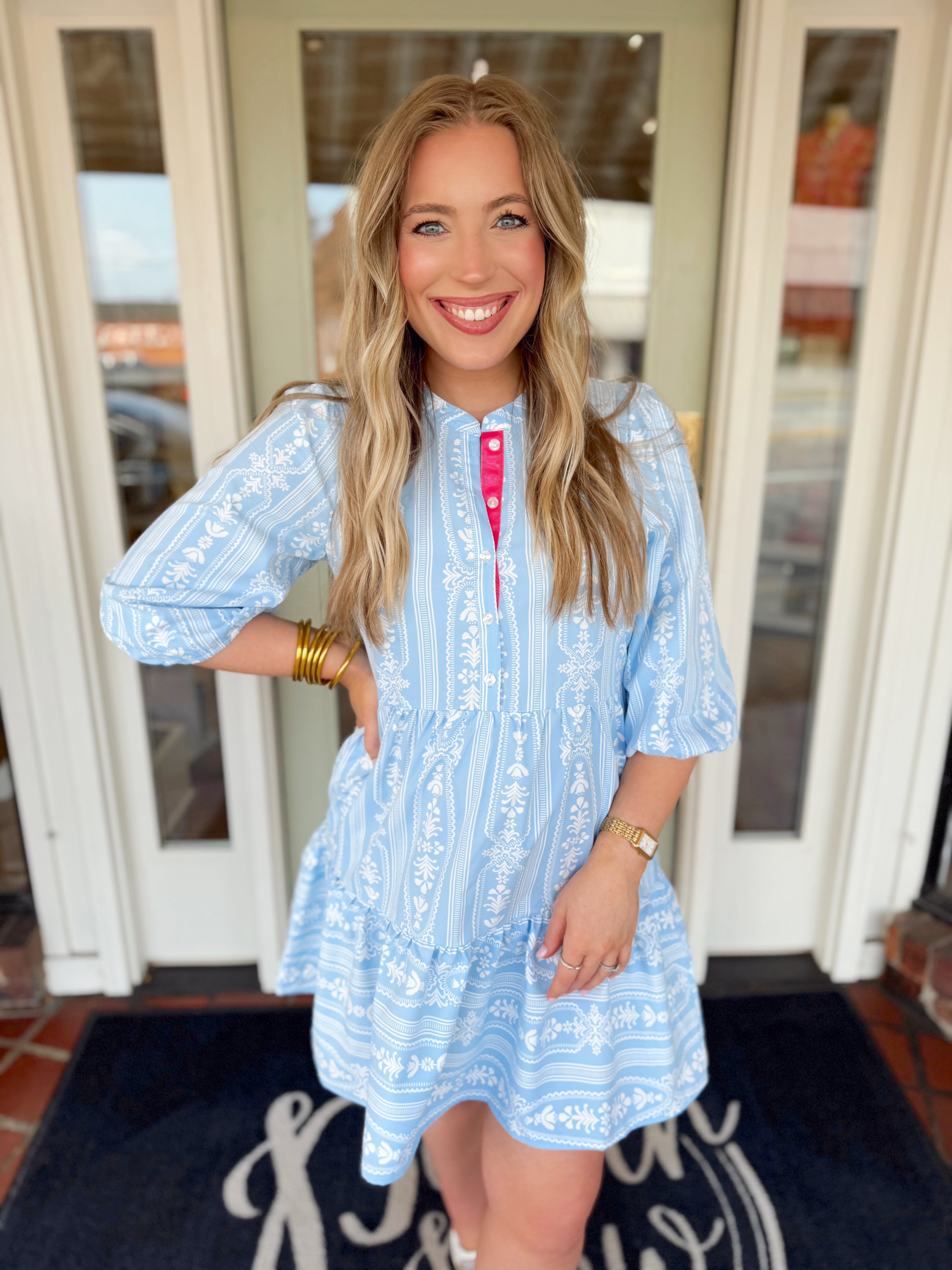 Riley Tulip Tapestry Mini Dress by Mary Square