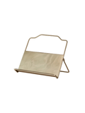 Metal Standing and Foldable Book Holder With Gold Finish cookbook