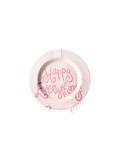 pink dotted platter for attachments