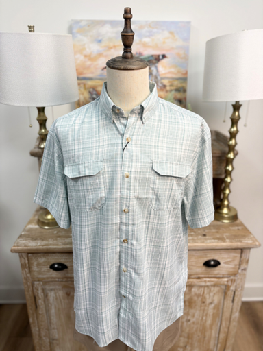 fishing blue plaid shirt 