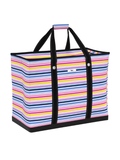 Colorful striped durable tote bag with handles 