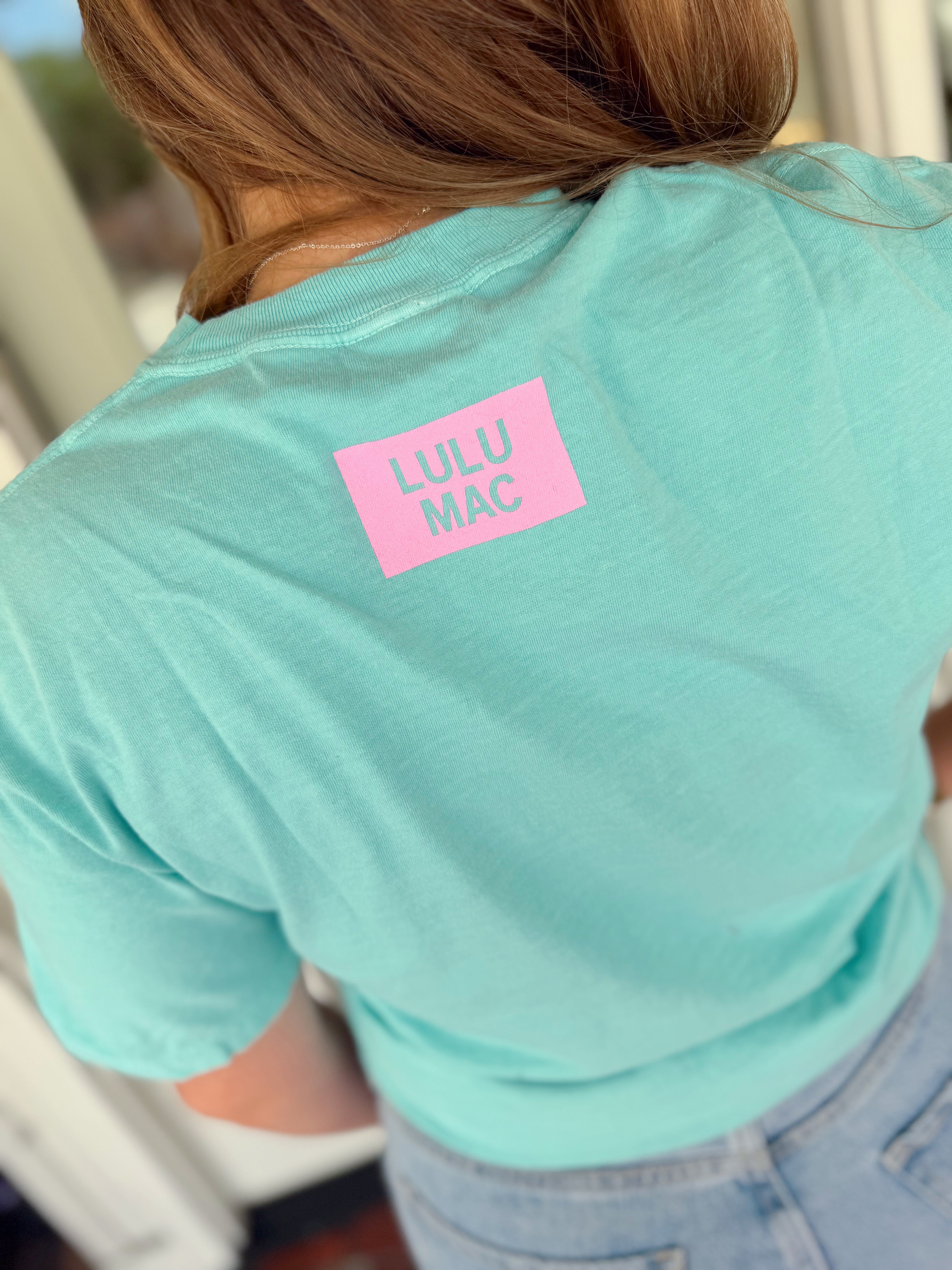Polka Dot Lulu Mac Tee- Chalky Mint (S-2X)