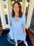 Light blue floral patterned dress 
