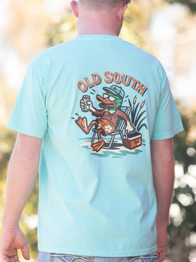 duck in a chair with cooler tee shirt 